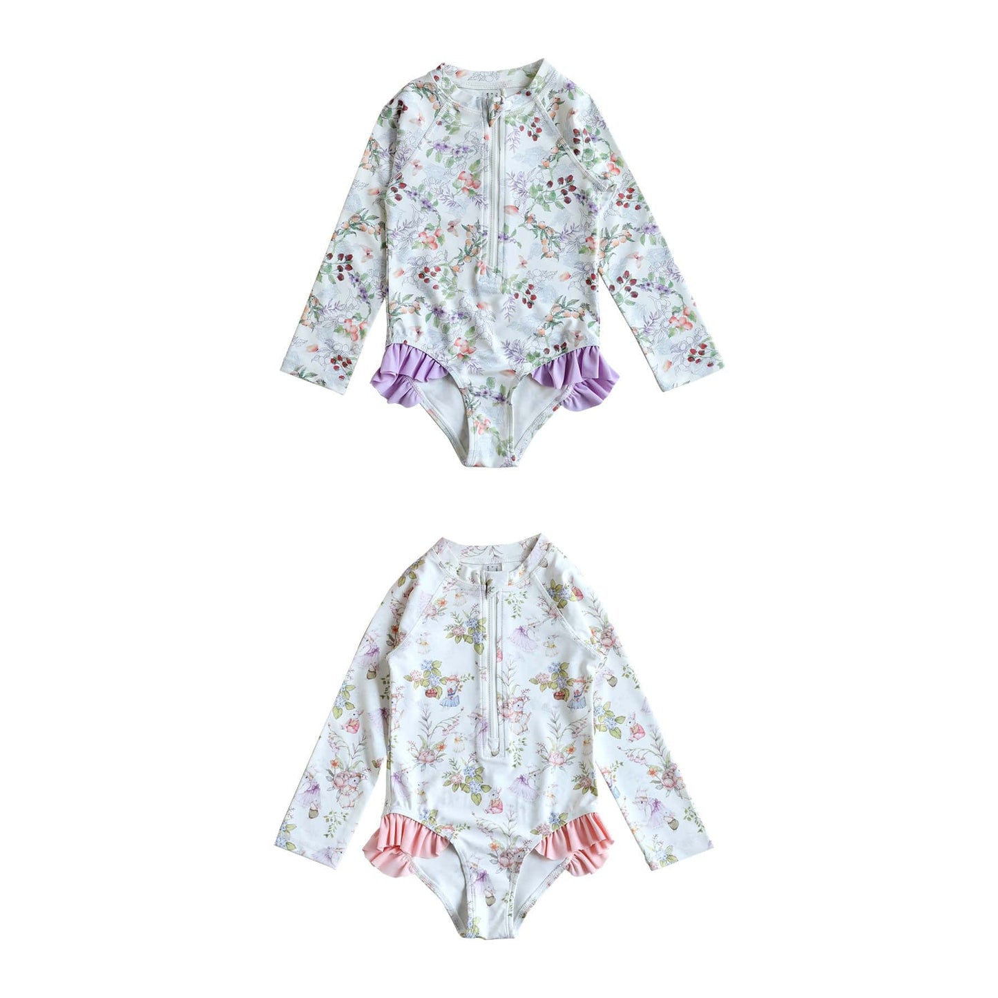 ベビー用水着 ガールズ水着 長袖ワンピーススイムウェア ラッシュガード【mh0009327】