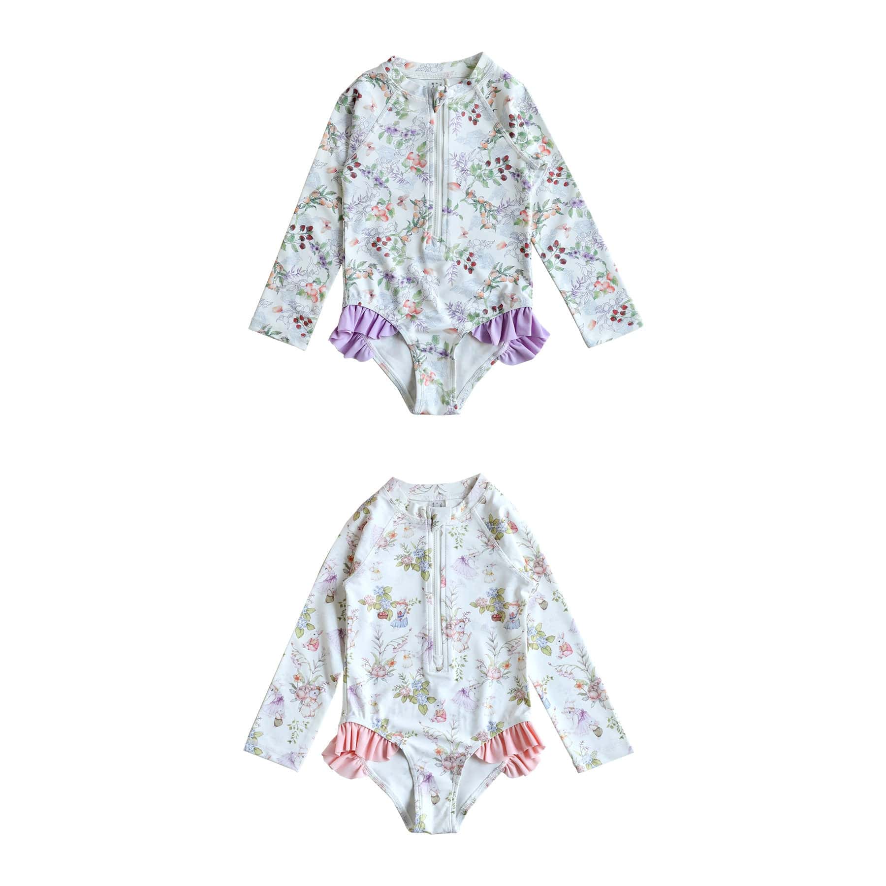 ベビー用水着 ガールズ水着 長袖ワンピーススイムウェア ラッシュガード【mh0009327】