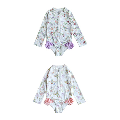 ベビー用水着 ガールズ水着 長袖ワンピーススイムウェア ラッシュガード【mh0009327】