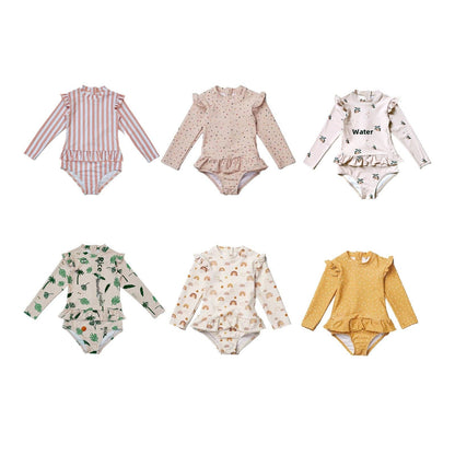 ベビー用水着 ガールズ水着 長袖ワンピーススイムウェア ラッシュガード【mh0009328】