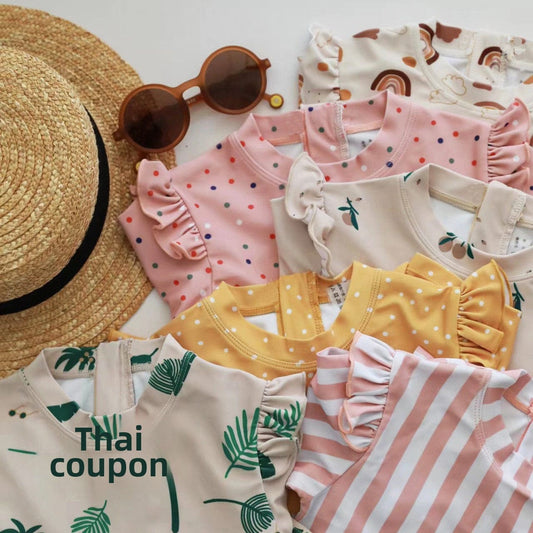 ベビー用水着 ガールズ水着 長袖ワンピーススイムウェア ラッシュガード【mh0009328】