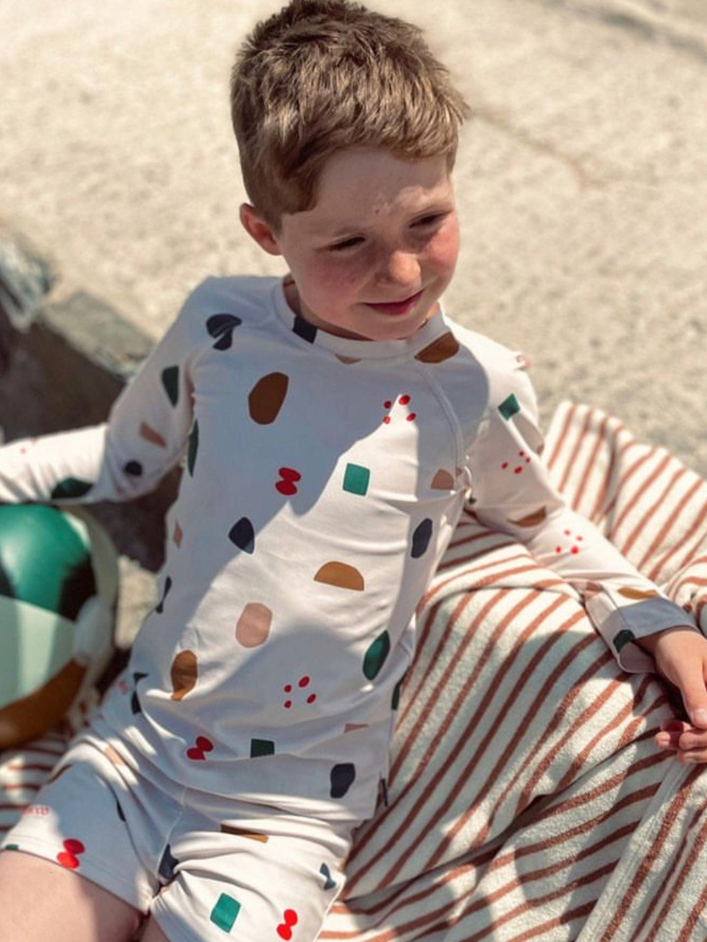 ベビー用水着 ボーイズ水着 長袖セパレートスイムウェア ラッシュガード【mh0009329】