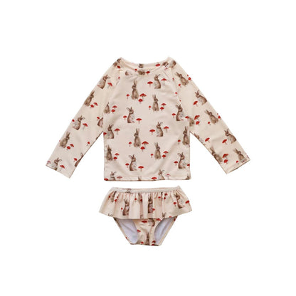 ベビー用水着 ガールズ水着 長袖セパレートスイムウェア ラッシュガード【mh0009330】