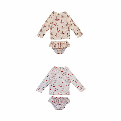 ベビー用水着 ガールズ水着 長袖セパレートスイムウェア ラッシュガード【mh0009330】