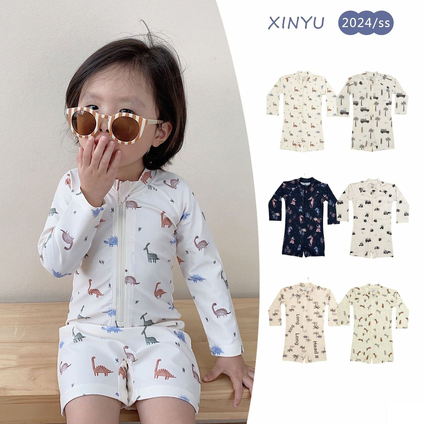 ベビー用水着 ボーイズ水着 長袖つなぎスイムウェア ラッシュガード【mh0009331】