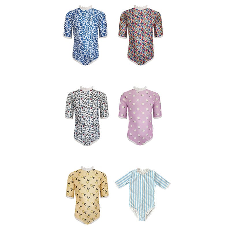 ベビー用水着 ガールズ水着 半袖ワンピーススイムウェア ラッシュガード【mh0009332】