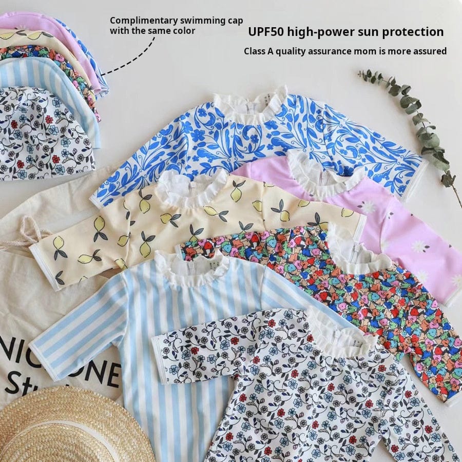 ベビー用水着 ガールズ水着 半袖ワンピーススイムウェア ラッシュガード【mh0009332】