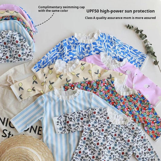 ベビー用水着 ガールズ水着 半袖ワンピーススイムウェア ラッシュガード【mh0009332】