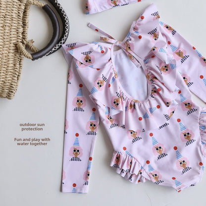 ベビー用水着 ガールズ水着 長袖ワンピーススイムウェア ラッシュガード【mh0009334】