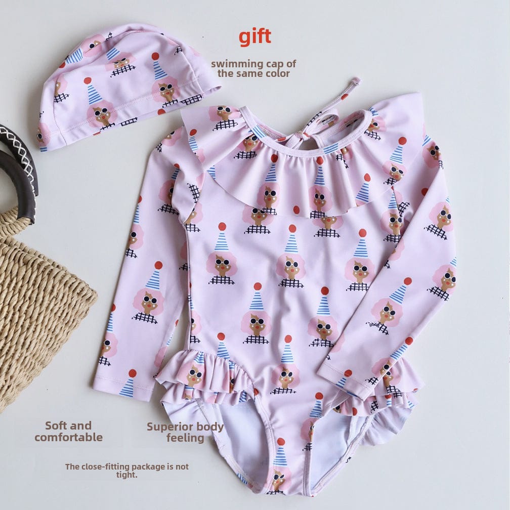 ベビー用水着 ガールズ水着 長袖ワンピーススイムウェア ラッシュガード【mh0009334】