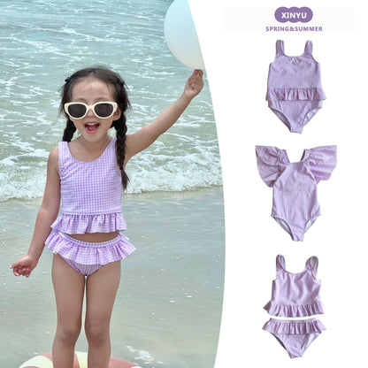 ベビー用水着 ガールズ水着 ノースリーブワンピース/セパレートスイムウェア ラッシュガード【mh0009335】