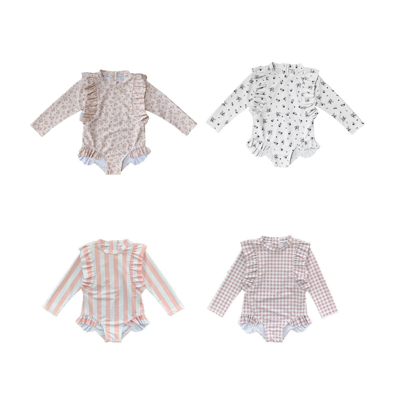 ベビー用水着 ガールズ水着 長袖ワンピーススイムウェア ラッシュガード【mh0009336】