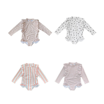 ベビー用水着 ガールズ水着 長袖ワンピーススイムウェア ラッシュガード【mh0009336】