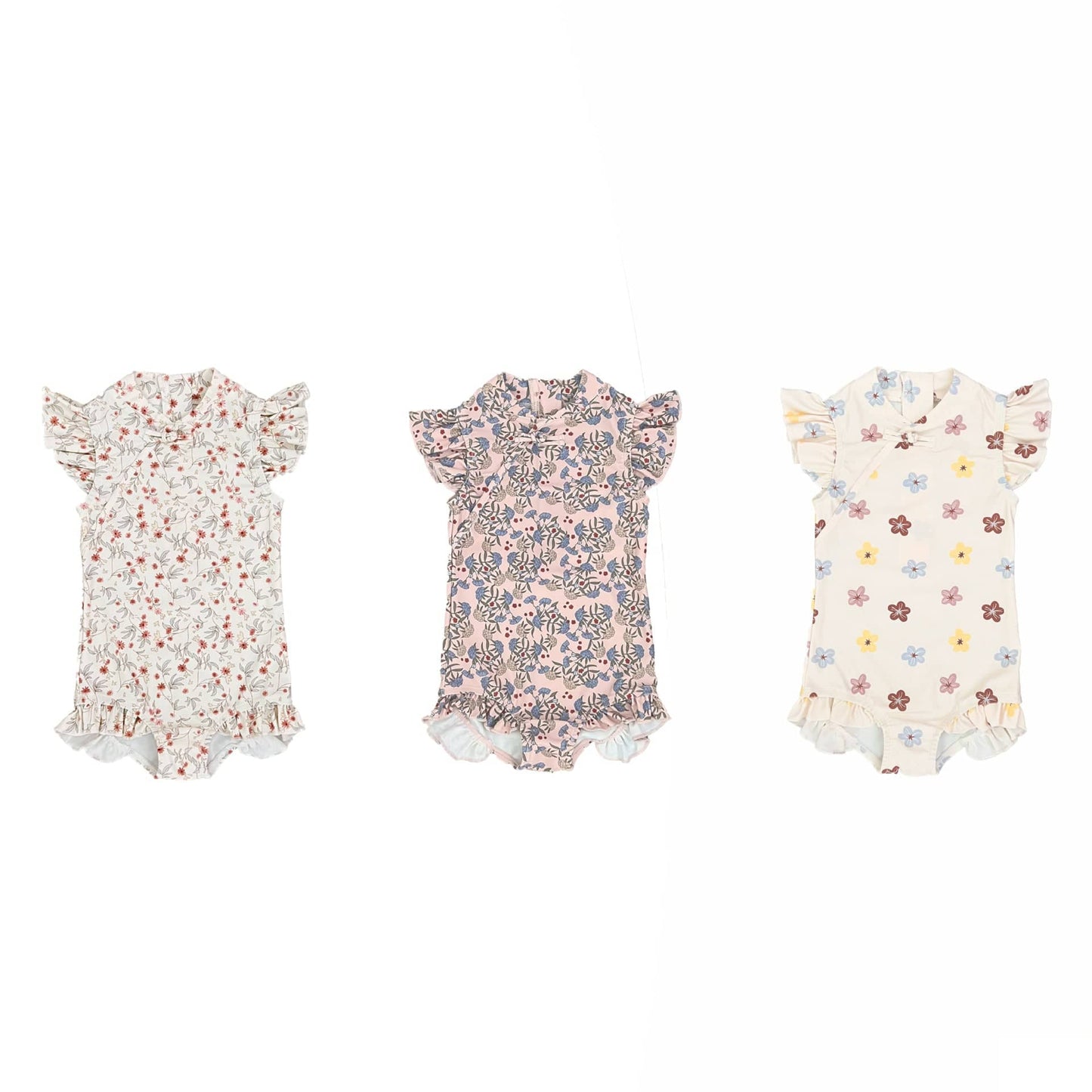 ベビー用水着 ガールズ水着 キャップスリーブワンピーススイムウェア ラッシュガード【mh0009337】