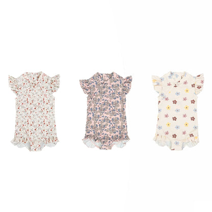 ベビー用水着 ガールズ水着 キャップスリーブワンピーススイムウェア ラッシュガード【mh0009337】