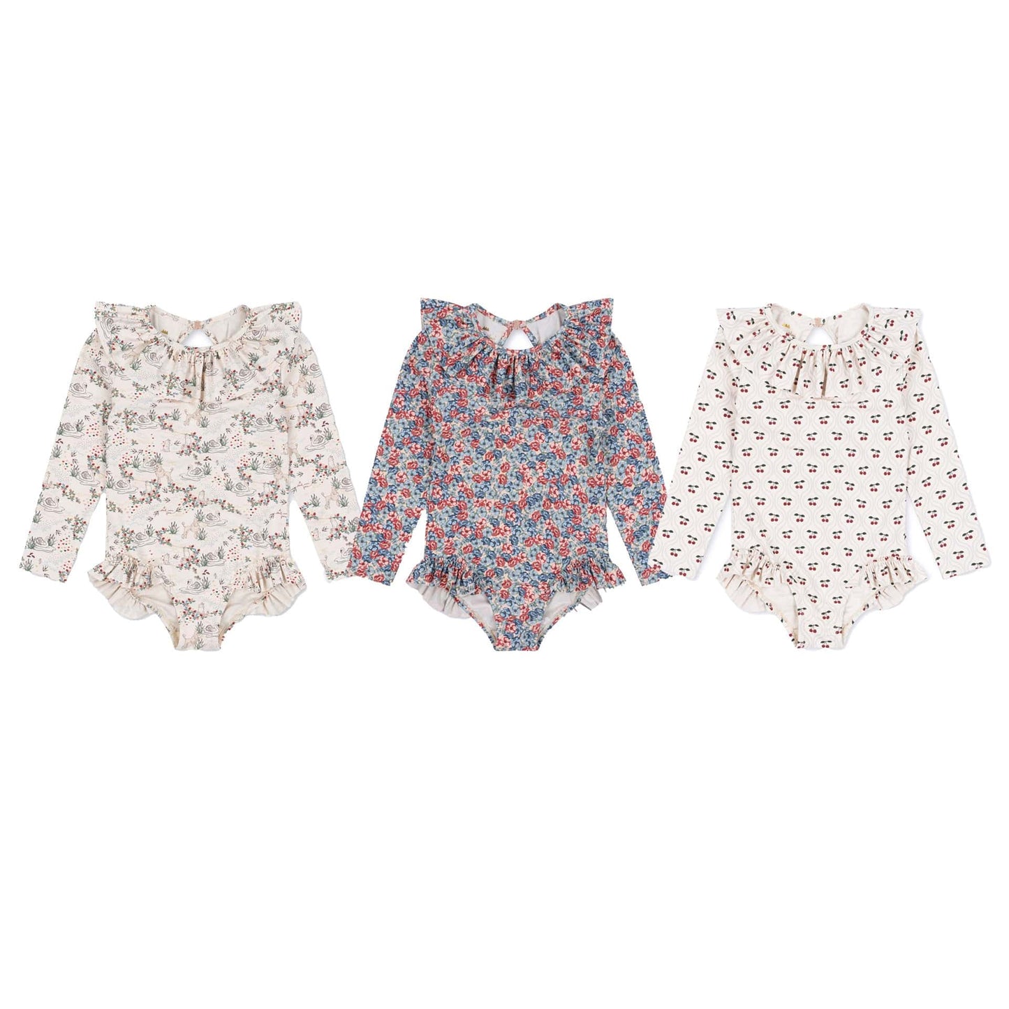 ベビー用水着 ガールズ水着 長袖ワンピーススイムウェア ラッシュガード【mh0009338】