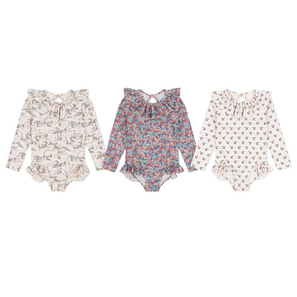 ベビー用水着 ガールズ水着 長袖ワンピーススイムウェア ラッシュガード【mh0009338】