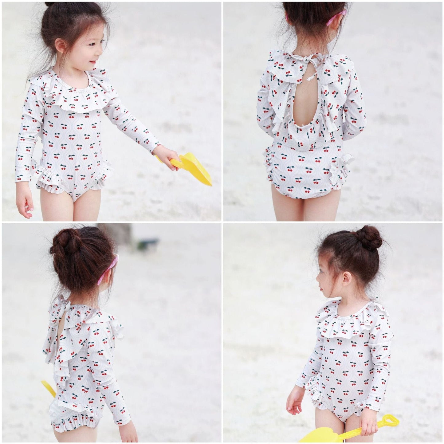 ベビー用水着 ガールズ水着 長袖ワンピーススイムウェア ラッシュガード【mh0009338】