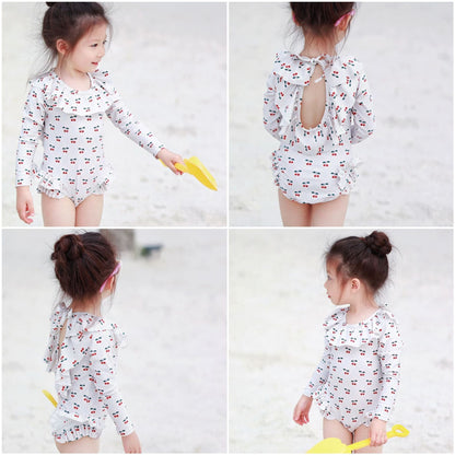 ベビー用水着 ガールズ水着 長袖ワンピーススイムウェア ラッシュガード【mh0009338】