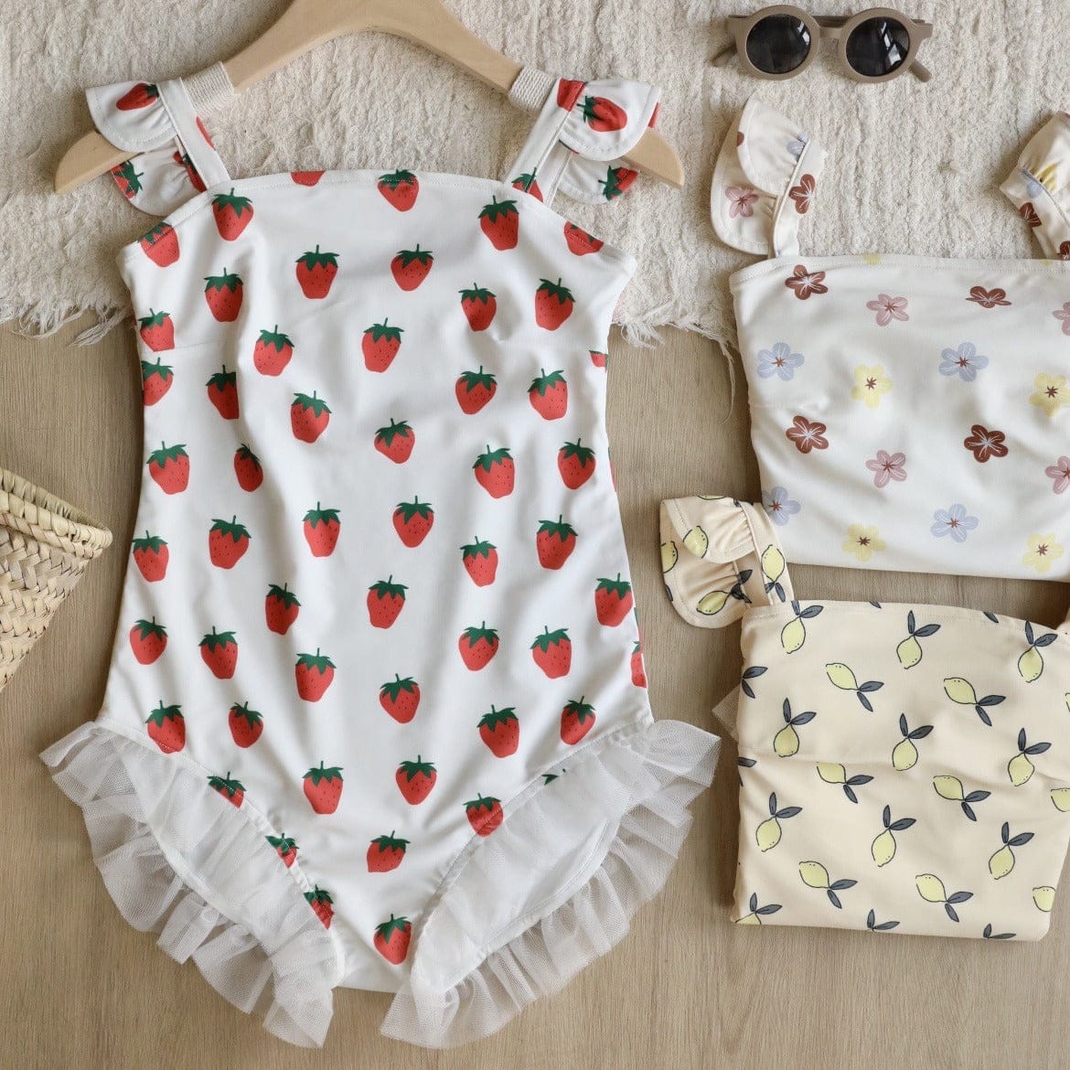 ベビー用水着 ジュニアガールズ水着 ノースリーブワンピーススイムウェア ラッシュガード【mh0009340】