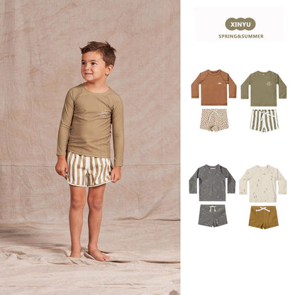 ベビー用水着 ボーイズ水着 長袖セパレートスイムウェア ラッシュガード【mh0009341】