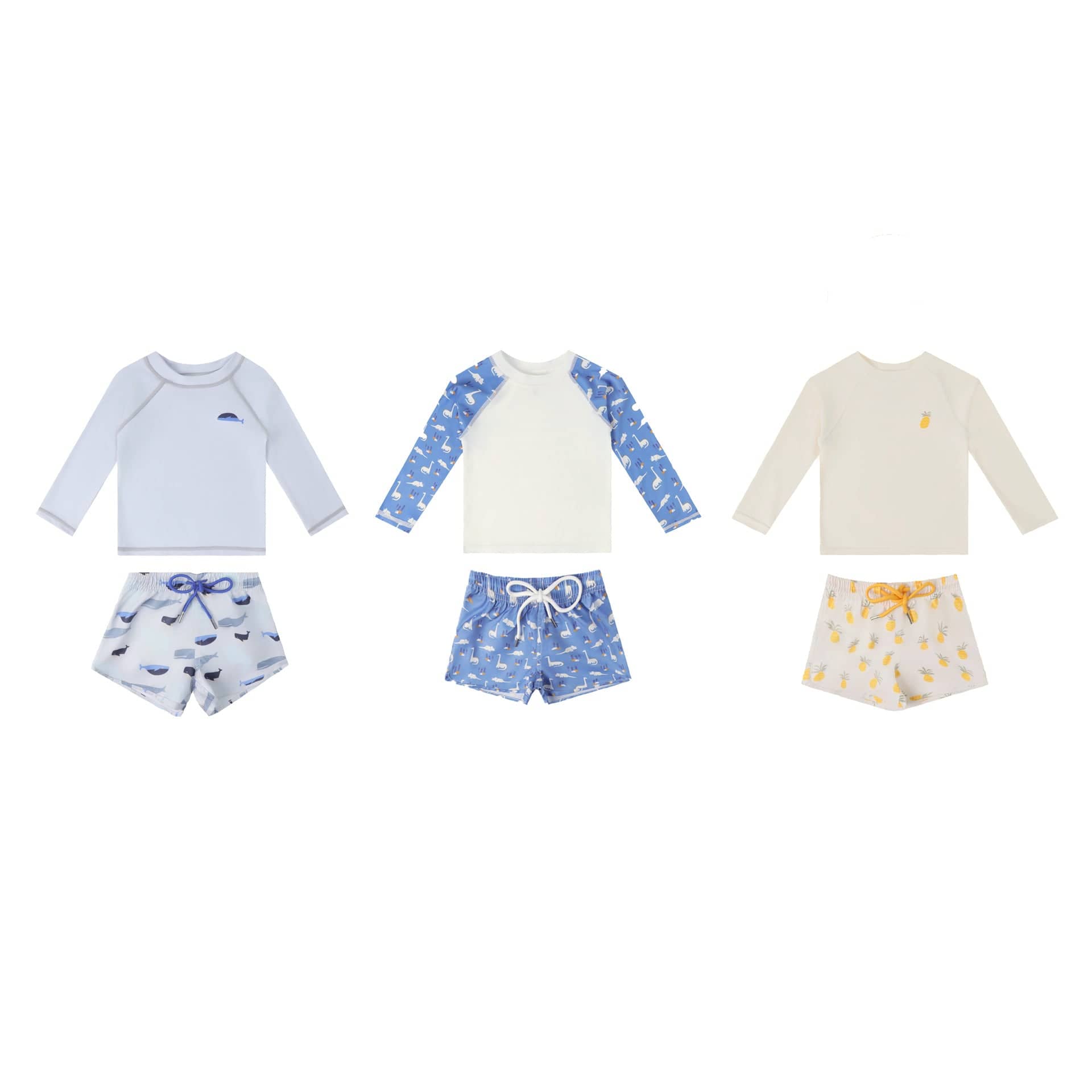 ベビー用水着 ボーイズ水着 長袖セパレートスイムウェア ラッシュガード【mh0009345】