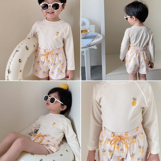 ベビー用水着 ボーイズ水着 長袖セパレートスイムウェア ラッシュガード【mh0009345】