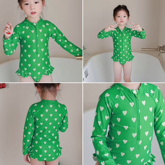 ベビー用水着 ガールズ水着 長袖ワンピーススイムウェア ラッシュガード【mh0009346】