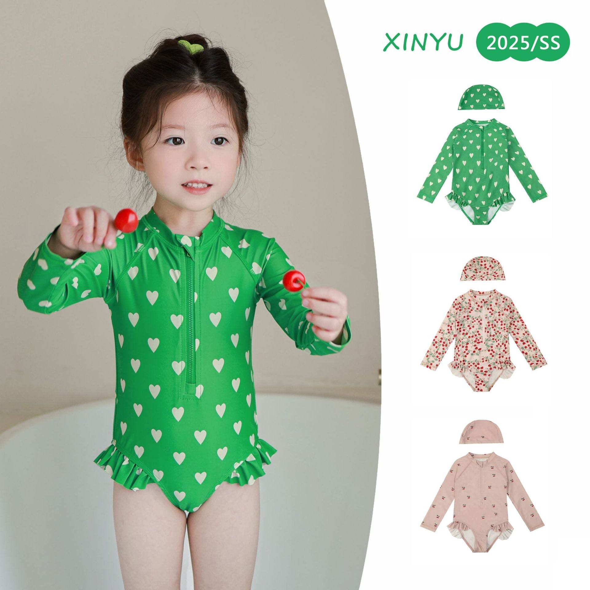 ベビー用水着 ガールズ水着 長袖ワンピーススイムウェア ラッシュガード【mh0009346】