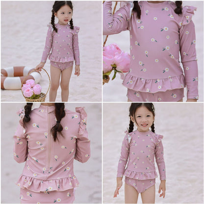 ベビー用水着 ガールズ水着 長袖ワンピーススイムウェア ラッシュガード【mh0009347】