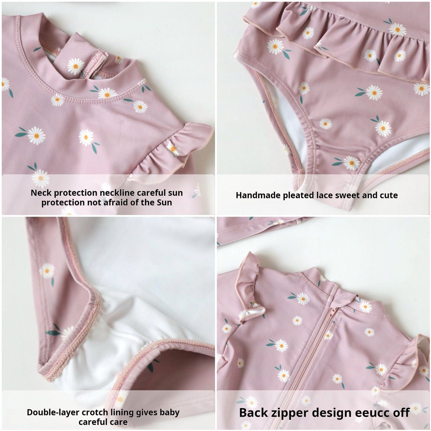 ベビー用水着 ガールズ水着 長袖ワンピーススイムウェア ラッシュガード【mh0009347】