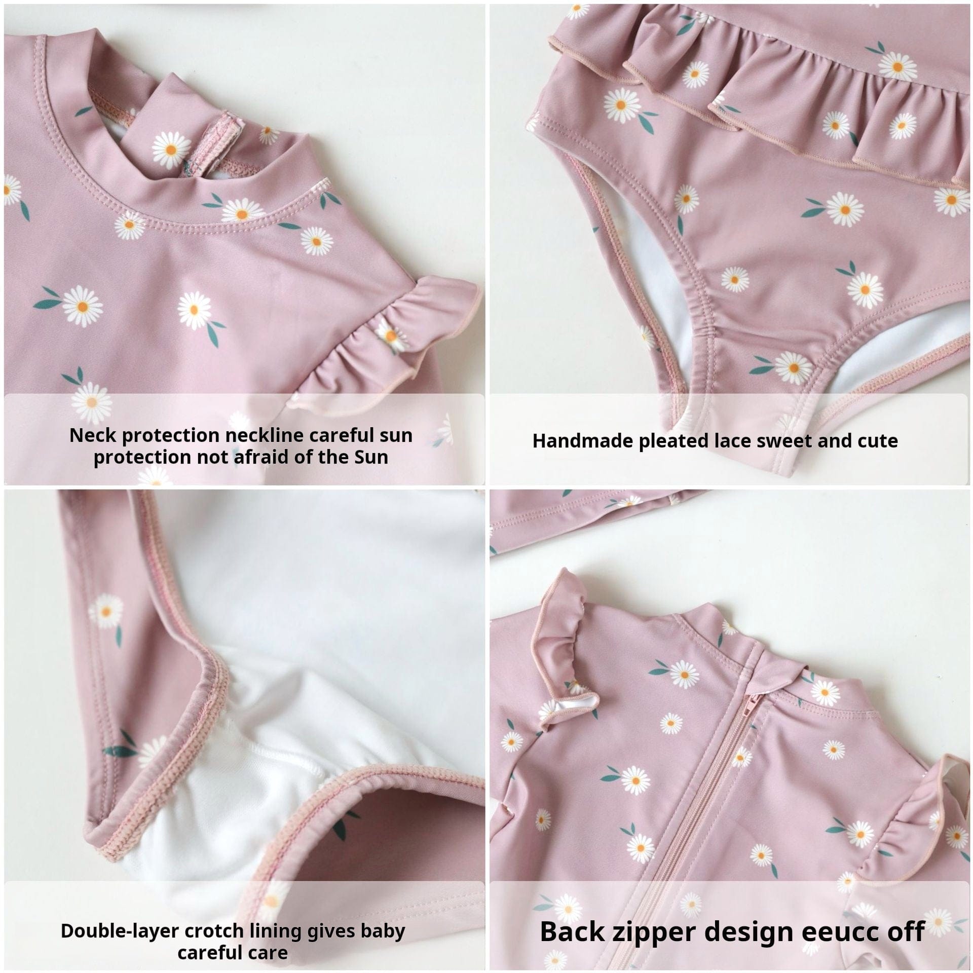 ベビー用水着 ガールズ水着 長袖ワンピーススイムウェア ラッシュガード【mh0009347】