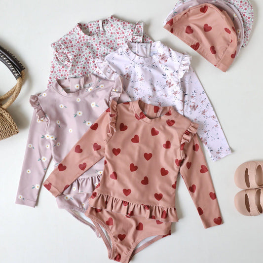 ベビー用水着 ガールズ水着 長袖ワンピーススイムウェア ラッシュガード【mh0009347】