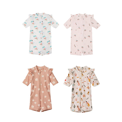 ベビー用水着 ガールズ水着 半袖つなぎスイムウェア ラッシュガード【mh0009348】