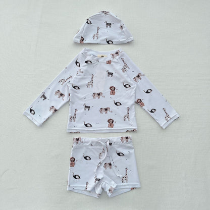 ベビー用水着 ボーイズ水着 長袖セパレートスイムウェア ラッシュガード【mh0009350】