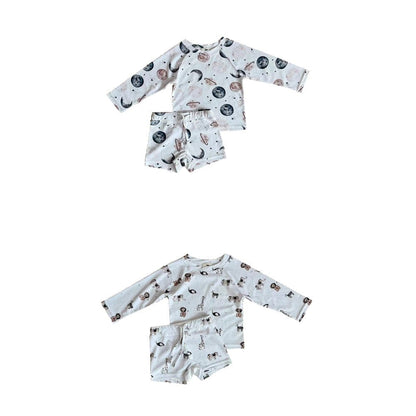 ベビー用水着 ボーイズ水着 長袖セパレートスイムウェア ラッシュガード【mh0009350】