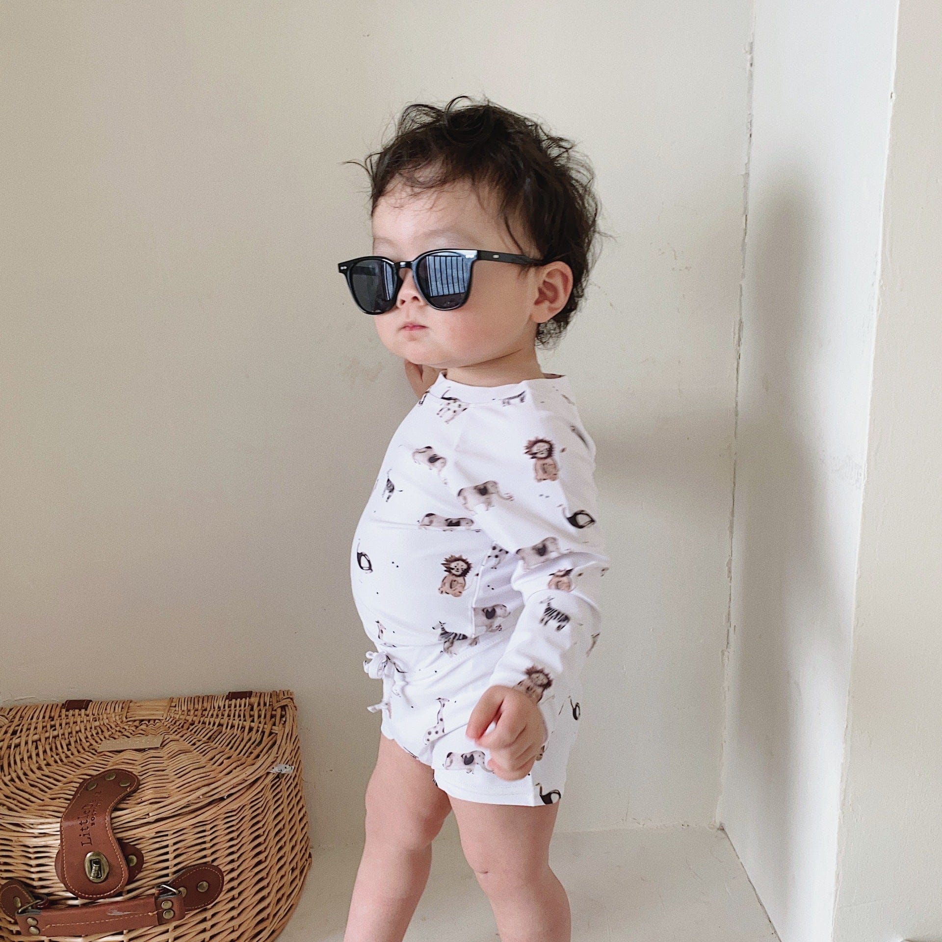 ベビー用水着 ボーイズ水着 長袖セパレートスイムウェア ラッシュガード【mh0009350】