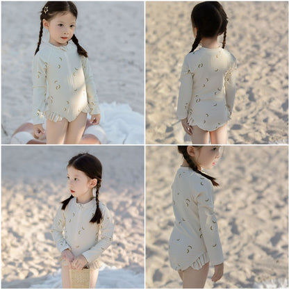 ベビー用水着 ガールズ水着 長袖ワンピーススイムウェア ラッシュガード【mh0009352】