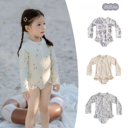 ベビー用水着 ガールズ水着 長袖ワンピーススイムウェア ラッシュガード【mh0009352】