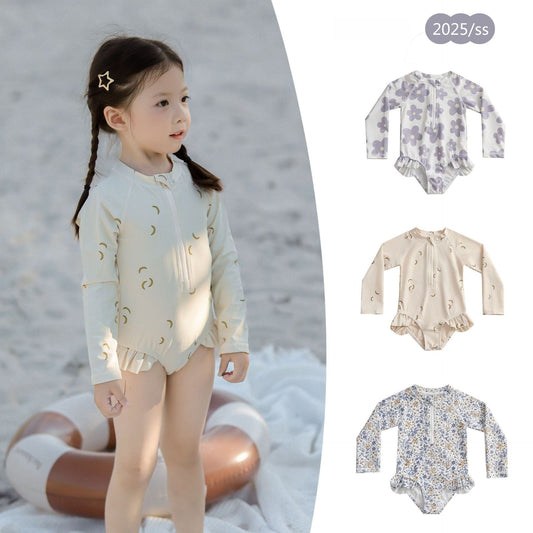 ベビー用水着 ガールズ水着 長袖ワンピーススイムウェア ラッシュガード【mh0009352】