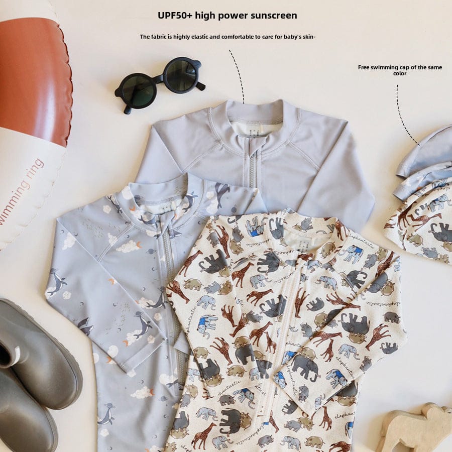 ベビー用水着 ボーイズ水着 長袖つなぎスイムウェア ラッシュガード【mh0009353】