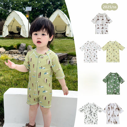 ベビー用水着 ボーイズ水着 半袖つなぎスイムウェア ラッシュガード【mh0009354】