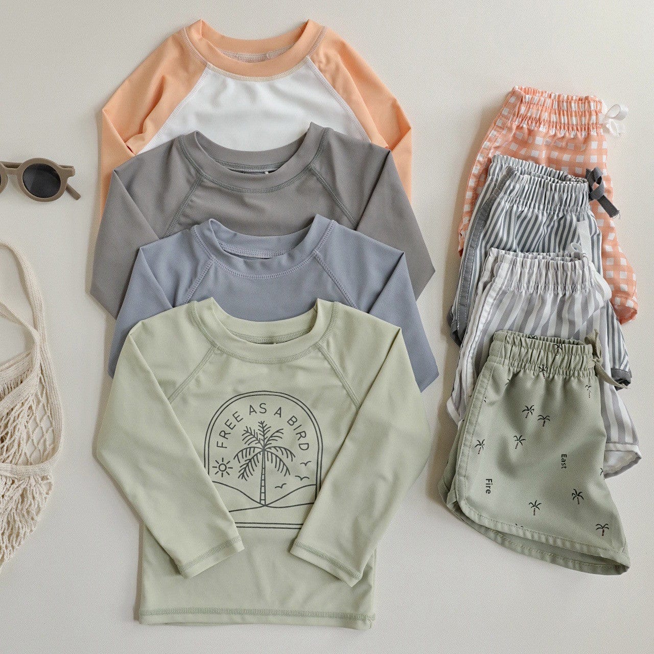 ベビー用水着 ボーイズ水着 長袖セパレートスイムウェア ラッシュガード【mh0009355】