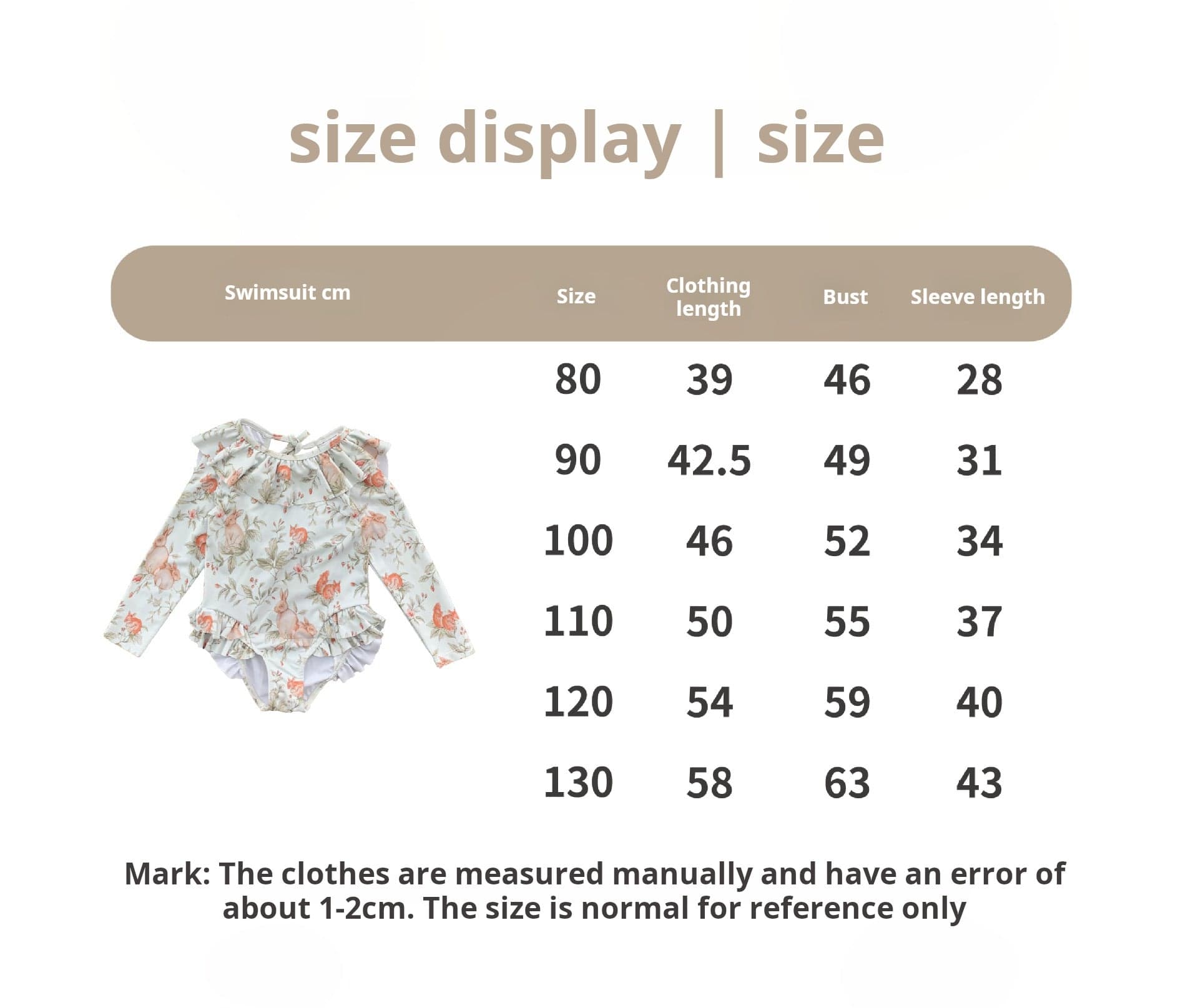 ベビー用水着 ガールズ水着 長袖ワンピーススイムウェア ラッシュガード【mh0009357】