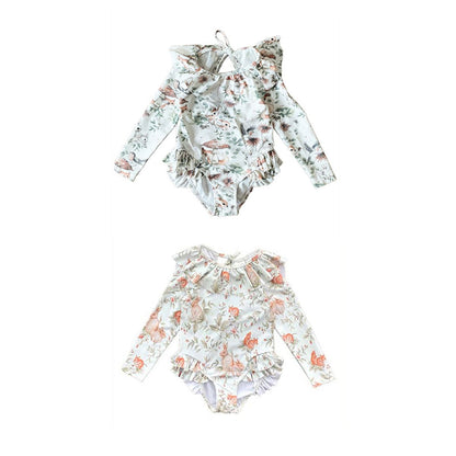 ベビー用水着 ガールズ水着 長袖ワンピーススイムウェア ラッシュガード【mh0009357】