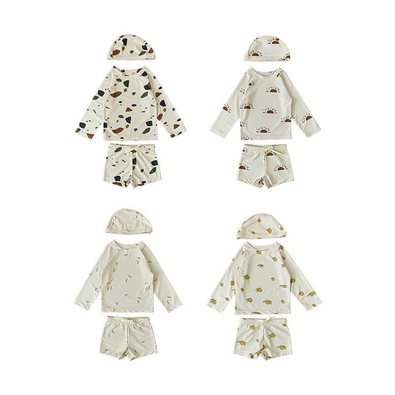 ベビー用水着 ボーイズ水着 長袖セパレートスイムウェア ラッシュガード【mh0009358】