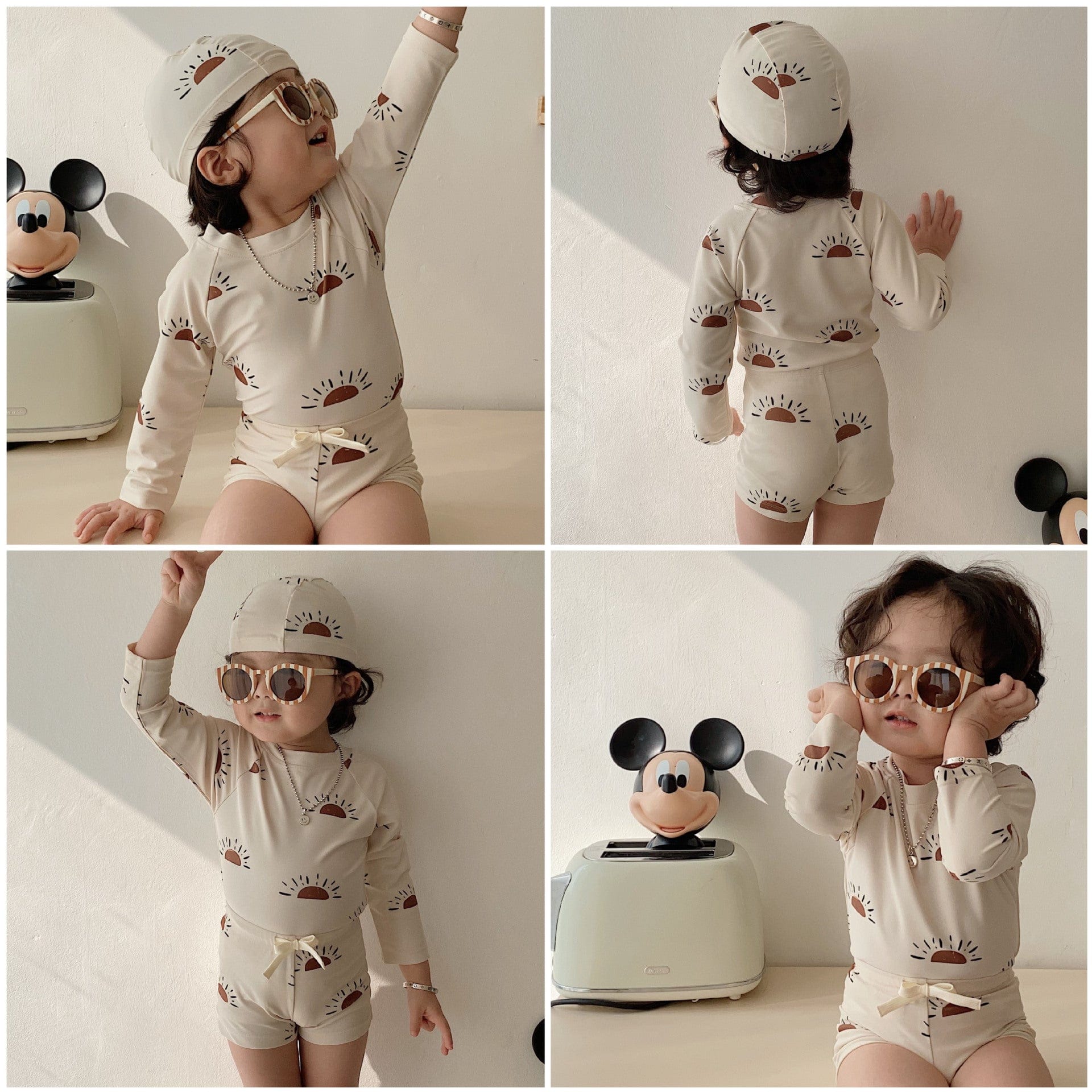 ベビー用水着 ボーイズ水着 長袖セパレートスイムウェア ラッシュガード【mh0009358】