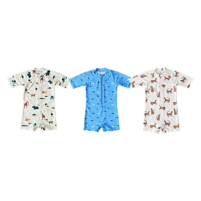 ベビー用水着 ボーイズ水着 半袖つなぎスイムウェア ラッシュガード【mh0009360】