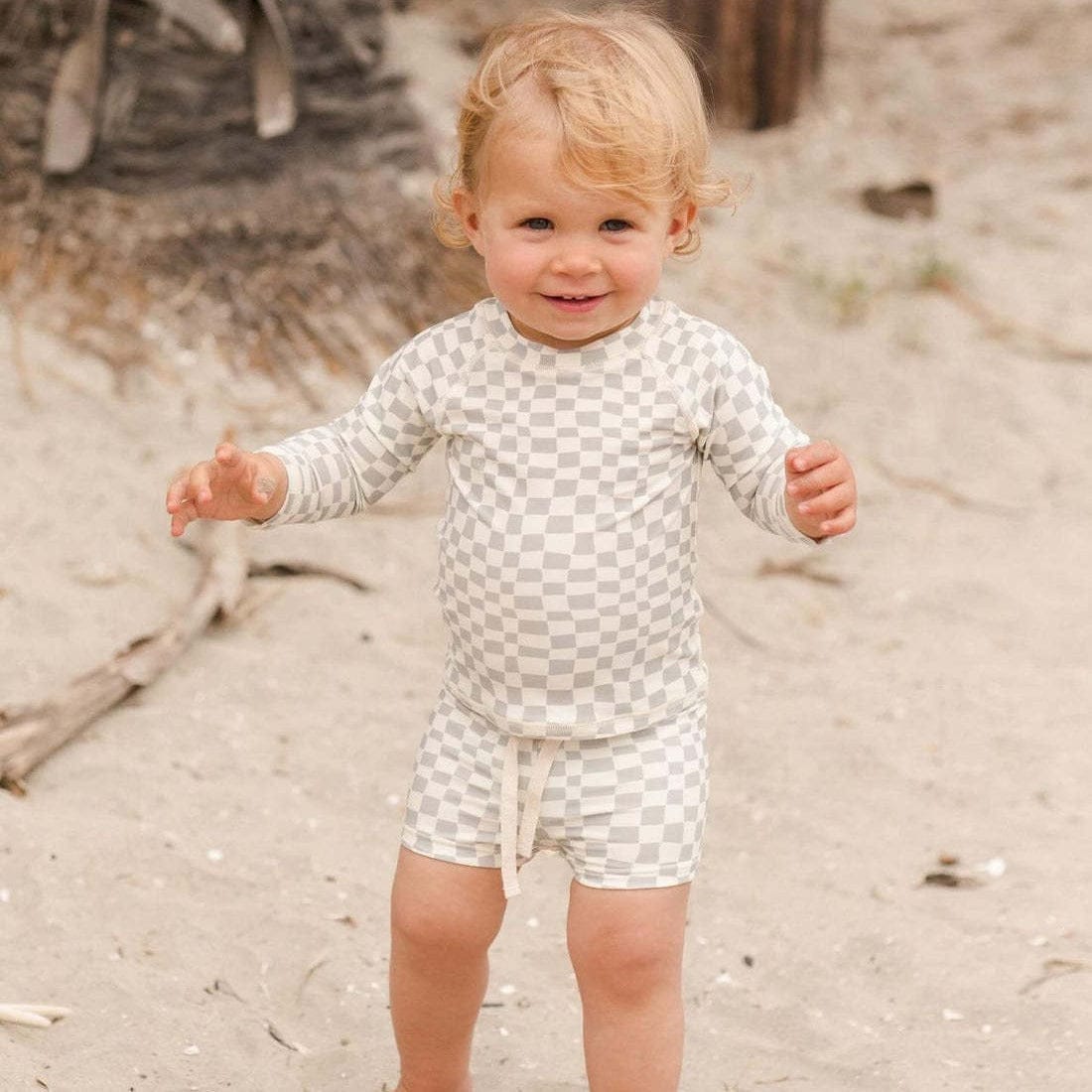 ベビー用水着 ボーイズ水着 長袖セパレートスイムウェア ラッシュガード【mh0009361】