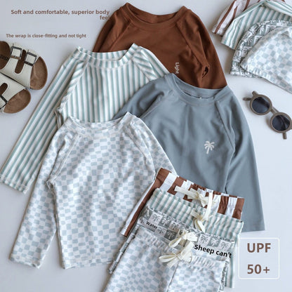 ベビー用水着 ボーイズ水着 長袖セパレートスイムウェア ラッシュガード【mh0009361】